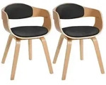 CLP Esszimmerstuhl Kingston Kunstleder (2er Set), Holzgestell