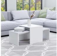 vidaXL Couchtisch vidaXL Couchtisch-Set Wei&szlig; 100x48x40 cm Holzwerkstoff