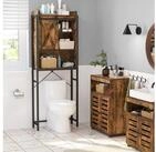 VASAGLE Badregal Toilettenregal, mit Schrank, Stahlgestell, einfache Montage,