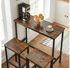 VASAGLE Bartisch Bartisch-Set, Stehtisch(100x40x90cm) mit 2 Barhockern