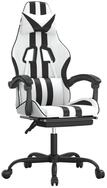 vidaXL Gaming-Stuhl vidaXL Gaming-Stuhl mit Fu&szlig;st&uuml;tze Drehbar Wei&szlig; & Schwarz