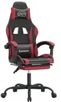 vidaXL Gaming-Stuhl, Gaming-Stuhl mit Fu&szlig;st&uuml;tze Drehbar Schwarz & Weinrot