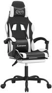 vidaXL Gaming-Stuhl, Gaming-Stuhl mit Fu&szlig;st&uuml;tze Drehbar Schwarz & Wei&szlig;...