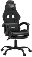 vidaXL Gaming-Stuhl Gaming-Stuhl mit Fu&szlig;st&uuml;tze Drehbar Schwarz Kunstleder (1...