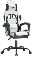 vidaXL Gaming-Stuhl, Gaming-Stuhl mit Fu&szlig;st&uuml;tze Drehbar Wei&szlig; & Schwarz...