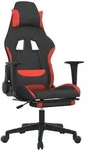 vidaXL Gaming-Stuhl, Gamer Stuhl mit Fu&szlig;st&uuml;tze Schwarz und Rot Stoff