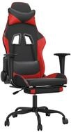 vidaXL Gaming-Stuhl, Gamer Stuhl mit Fu&szlig;st&uuml;tze Schwarz und Rot Kunstleder