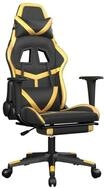 vidaXL Gaming-Stuhl Gaming-Stuhl mit Fu&szlig;st&uuml;tze Schwarz und Golden Kunstleder...