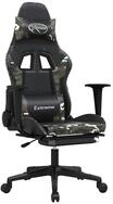 vidaXL Gaming-Stuhl Gamingstuhl mit Massage Fu&szlig;st&uuml;tze Schwarz Tarnfarben...