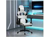 vidaXL Gaming-Stuhl mit Fußstütze Kunstleder (3143764-3143774) weiß/schwarz...