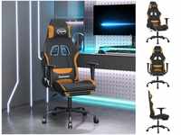 vidaXL Bürostuhl Gaming-Stuhl mit Fußstütze Schwarz und Orange Stoff