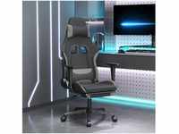 vidaXL Gaming-Stuhl mit Fußstütze Stoff (3143743-3143752) schwarz/hellgrau...