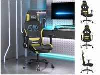 vidaXL Gaming-Stuhl mit Fußstütze Stoff (3143722-3143732) schwarz/hellgrün...