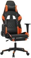 vidaXL Gaming-Stuhl, Gamer Stuhl mit Massage & Fu&szlig;st&uuml;tze Schwarz Orange...
