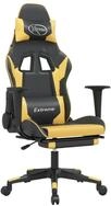 vidaXL Gaming-Stuhl Gaming-Stuhl mit Massage & Fu&szlig;st&uuml;tze Schwarz Golden...