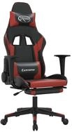 vidaXL Gaming-Stuhl Gaming-Stuhl mit Massage & Fu&szlig;st&uuml;tze Schwarz Weinrot...