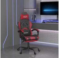 vidaXL Gaming-Stuhl Gaming-Stuhl mit Fu&szlig;st&uuml;tze Drehbar Schwarz & Weinrot...