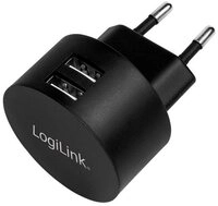LogiLink LOGILINK USB-Lader PA0218, 2-fach, 2,1 A, schwarz USB-Ladeger&auml;t