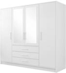 MIRJAN24 Kleiderschrank Bali 4D (mit Dreht&uuml;ren, Spiegel und Schubladen)