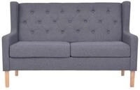 vidaXL Sofa, 2-Sitzer-Sofa Stoff Grau
