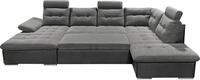 ED EXCITING DESIGN Wohnlandschaft Jakarta U-Form mit Bettfunktion, Bettkasten,
