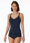 Spaghettitop SCHIESSER "Personal Fit", Damen, Gr. XXL, blau (nachtblau), Single