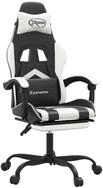 vidaXL Gaming-Stuhl Gaming-Stuhl mit Fu&szlig;st&uuml;tze Schwarz und Wei&szlig; Kunstleder (1 St)