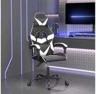 vidaXL Gaming-Stuhl Gaming-Stuhl Drehbar Schwarz und Wei&szlig; Kunstleder (1 St)