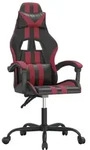 vidaXL Gaming-Stuhl, Gamer Stuhl Drehbar Schwarz und Weinrot Kunstleder