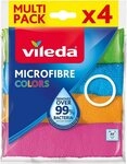Vileda 1 Packung Vileda Microfaser Allzwecktuch Colors mit 4 St&uuml;ck Mikrofasertuch