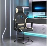 vidaXL Gaming-Stuhl, Gaming-Stuhl Schwarz und Creme Stoff