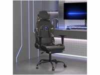 vidaXL Gaming-Stuhl mit Fußstütze und Massagefunktion Kunstleder...