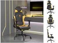vidaXL Gaming-Stuhl mit Fußstütze Kunstleder (3143653-3143664) schwarz/gold...