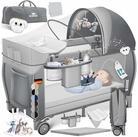KIDIZ Baby-Reisebett, Babybett Kombi Set mit Matratze & Wickelauflage ab Geburt bis