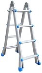 VaGo-Tools Stehleiter Alu Leiter Klappleiter 4 x 4 Stufen Teleskopleiter