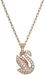Swarovski Charm-Kette Iconic Swan Anh&auml;nger Klein, Wei&szlig;, Ros&eacute;gold-Legierungsschicht