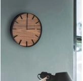 Yamazaki Wanduhr Rin Metall und Holz 26cm f&uuml;r Wohnzimmer B&uuml;ro K&uuml;che modernes