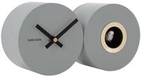 Karlsson Uhr Wanduhr Duo Cuckoo Matt Mouse Grey