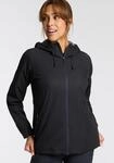 Regenjacke CMP "WOMAN JACKET FIXED HOOD", Damen, Gr. 34, schwarz (nero),
