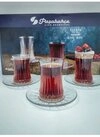 Pasabahce Teeglas Elysia Teeglas Set 12 Teilig mit Untertassen aus Glas transparent,