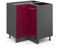 Vicco Eckunterschrank R-Line, Rot Hochglanz/Anthrazit, 75.6 cm ohne...