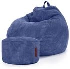 Green Bean Sitzsack XXL Sitzsack Scoop + Hocker aus Cord, Indoor Sitzkissen mit