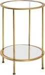HAKU Beistelltisch Sofatisch, Wohnzimmertisch (1-St), rund - aus Metall Gold -...