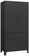 vidaXL Kleiderschrank Industrial Kleiderschrank Schwarz 90x50x180 cm Metall...