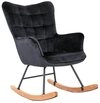 byLIVING Schaukelsessel Richie, Metallbeine mit Holzkufe, in Webstoff, Samt...