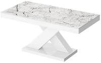 designimpex Couchtisch Design H-888 Marmoroptik Marmor - Wei&szlig; Hochglanz