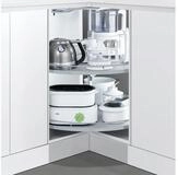 Kesseb&ouml;hmer Auszugsboden REVO Drehbeschlag f&uuml;r K&uuml;cheneckschrank, silbergrau,...