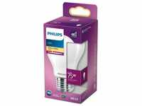Philips LED Lampe ersetzt 75W, E27 Standardform A60, weiß, warmweiß, 1055...