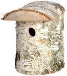 dobar Vogelhaus Birkenstamm-Nistkasten mit Rinde