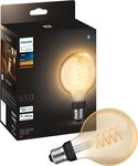 Philips Hue LED-Filament White Globe G93 550lm, E27, 1 St., Warmwei&szlig;